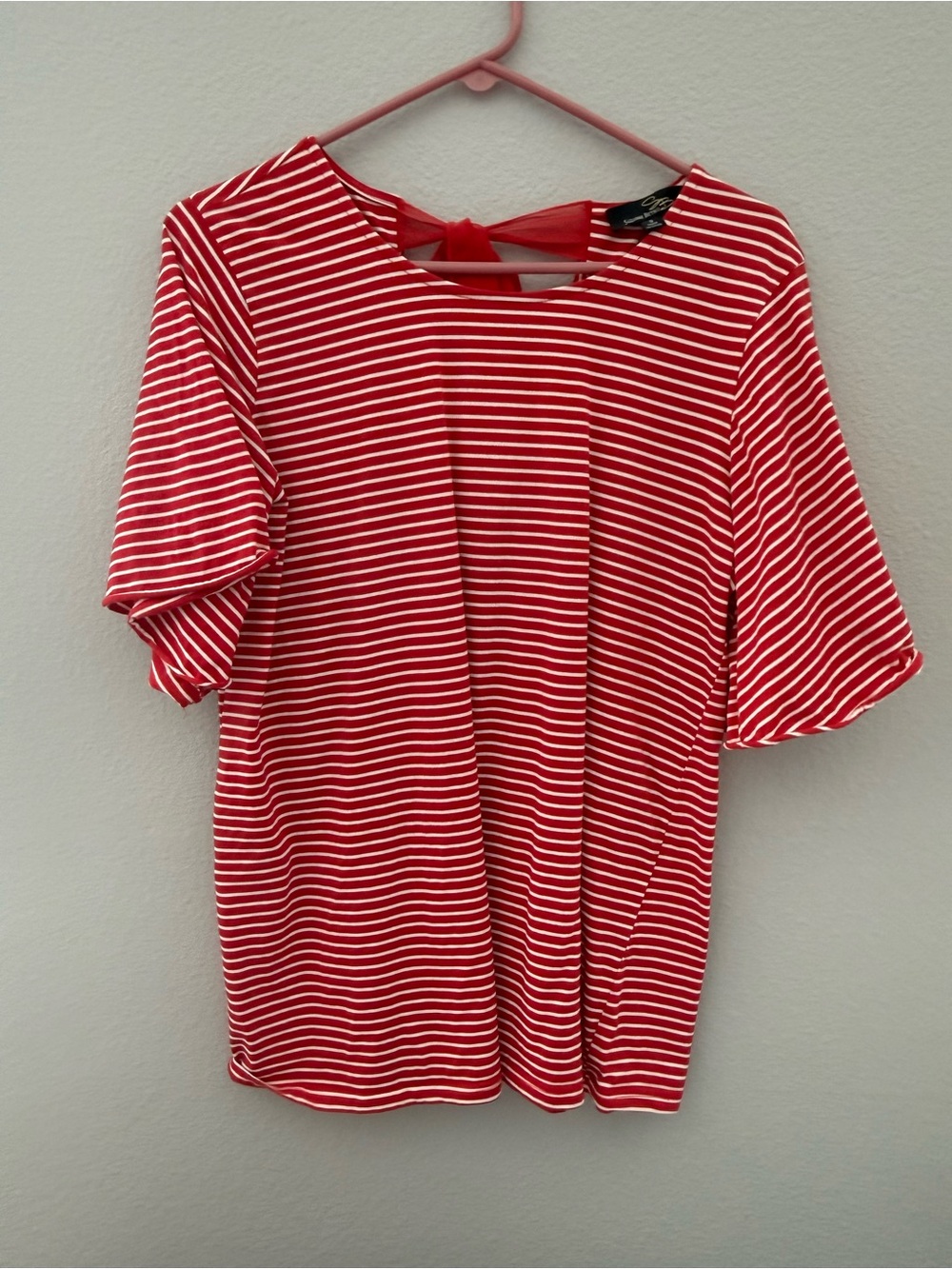 Red & White Striped Women’s Tie-Back Top